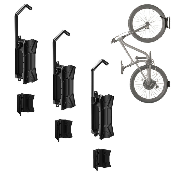 Support mural pour vélos Maclean, charge maximale de 35 kg, angle d'inclinaison réglable, acier, MC-171, lot de 3 pièces