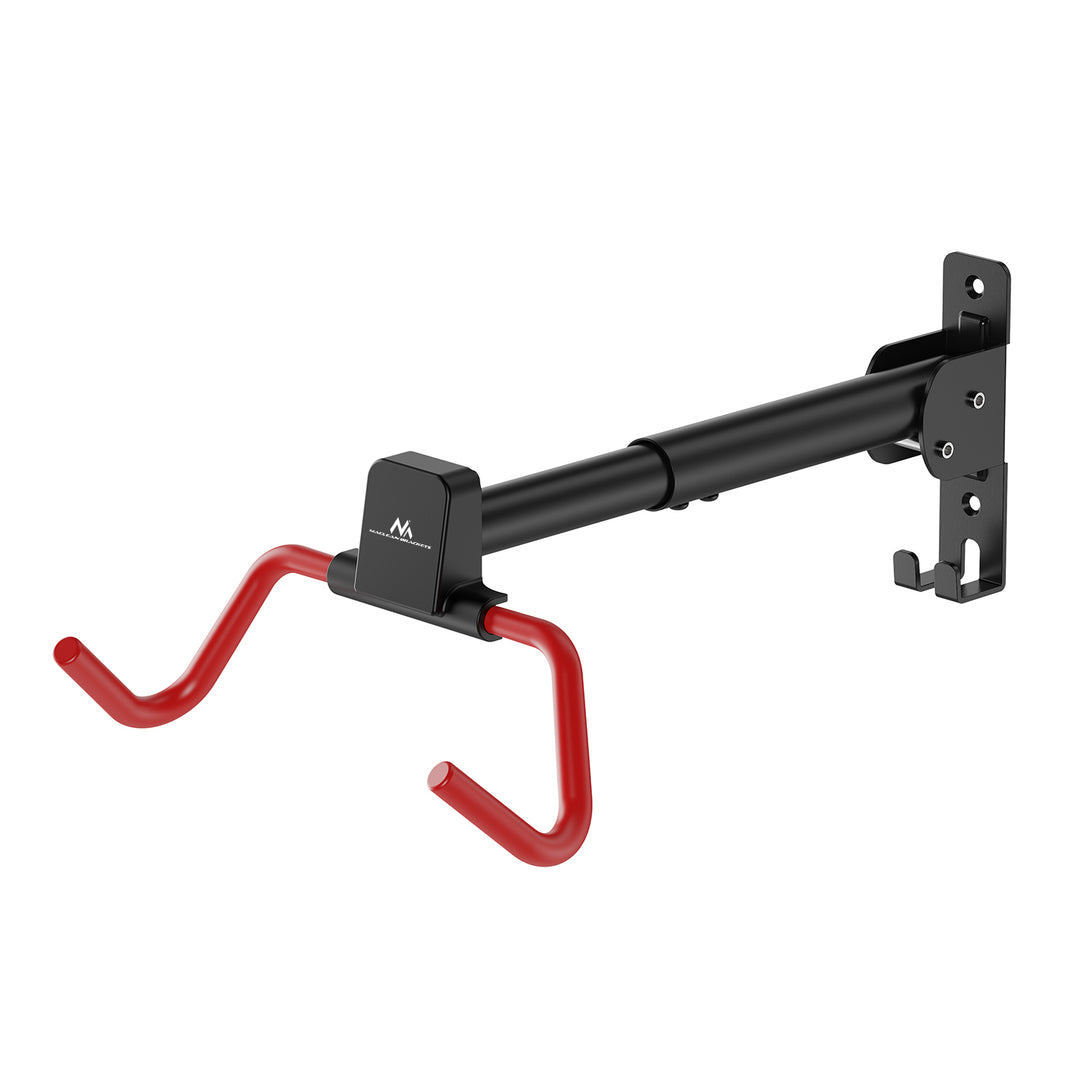 Support mural pour vélos Maclean, horizontal, en acier, charge maximale 30 kg, angle réglable, MC-172, lot de 2