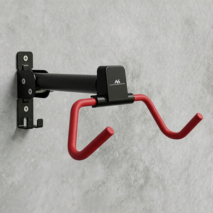 Support mural pour vélos Maclean, horizontal, en acier, charge maximale 30 kg, angle réglable, MC-172, lot de 2