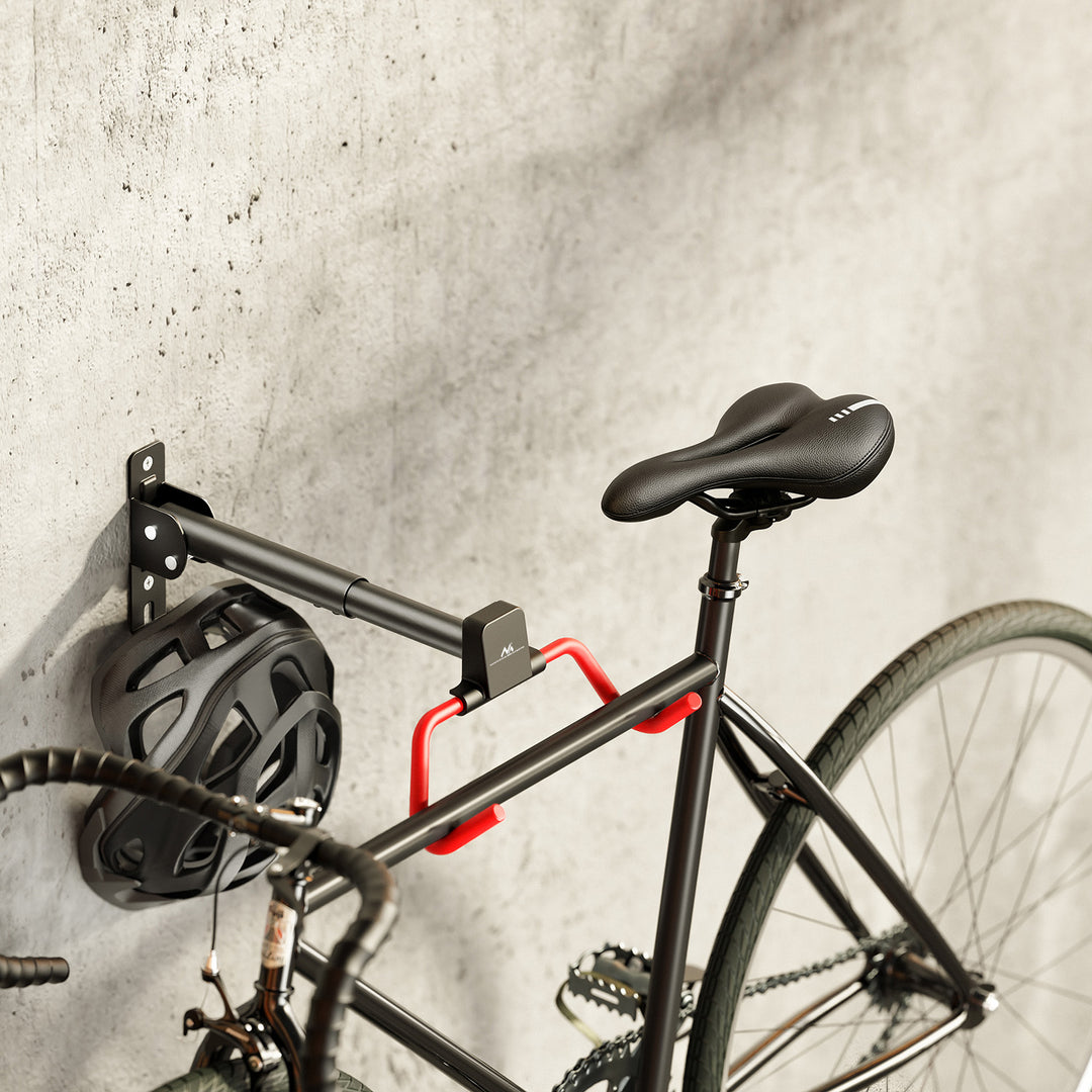 Support mural pour vélos Maclean, horizontal, en acier, charge maximale 30 kg, angle réglable, MC-172, lot de 3