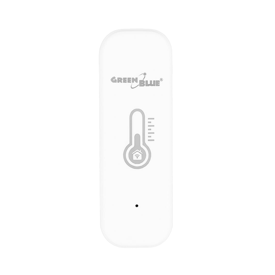 Capteur de température et d'humidité Wi-Fi GreenBlue, compatible Android/iOS/Alexa/Google Home, 3,0 V CC, LR03 x 2, GB737 (2 pièces) + 4 piles alcalines AAA Varta Industrial 4003