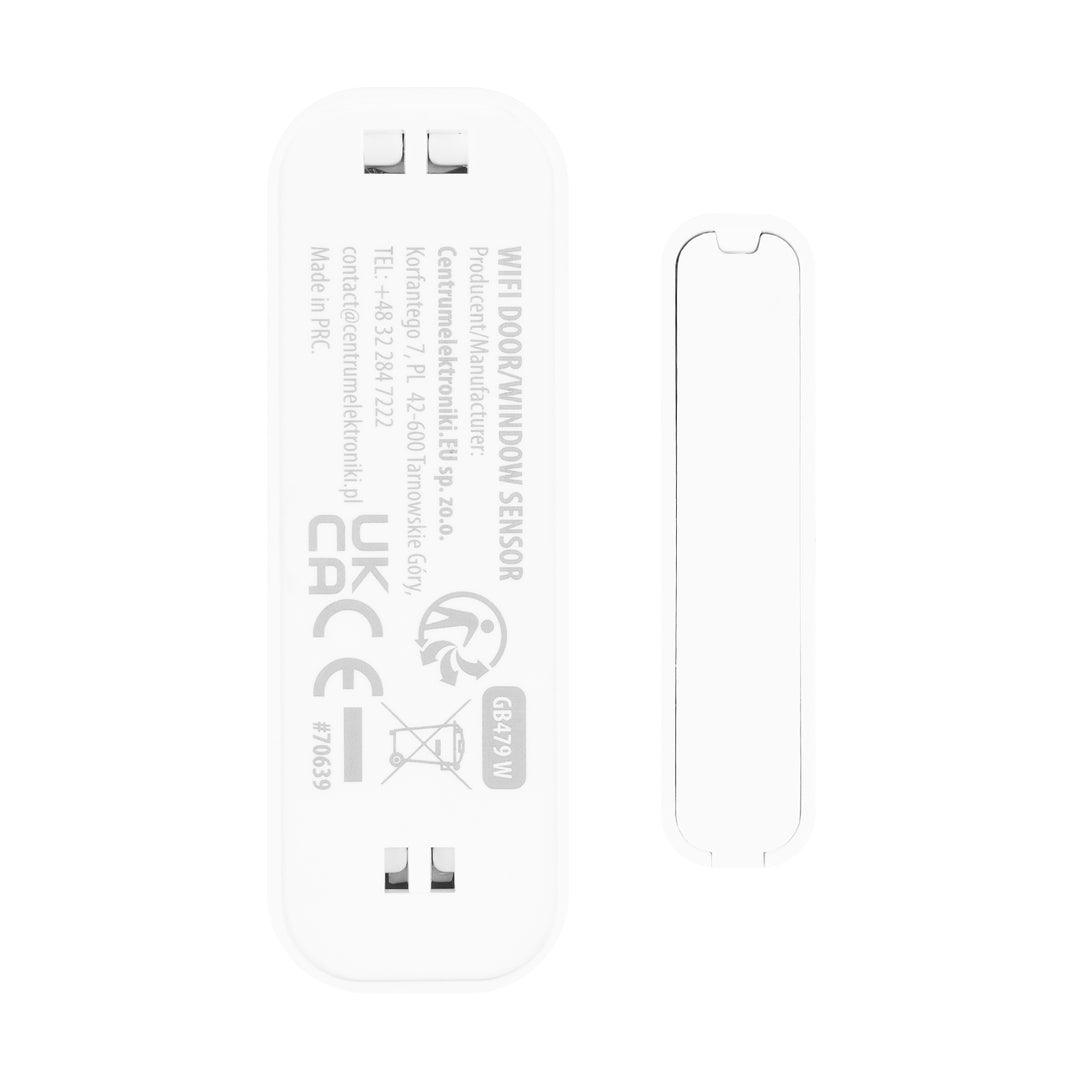 Contacteur sans fil / capteur d'ouverture Wi-Fi GreenBlue, Android/iOS, pour portes / fenêtres, 3,0 V CC, LR03x2, GB479 W + 2 piles R-03 LR03 AAA alcalines Varta Industrial 4003