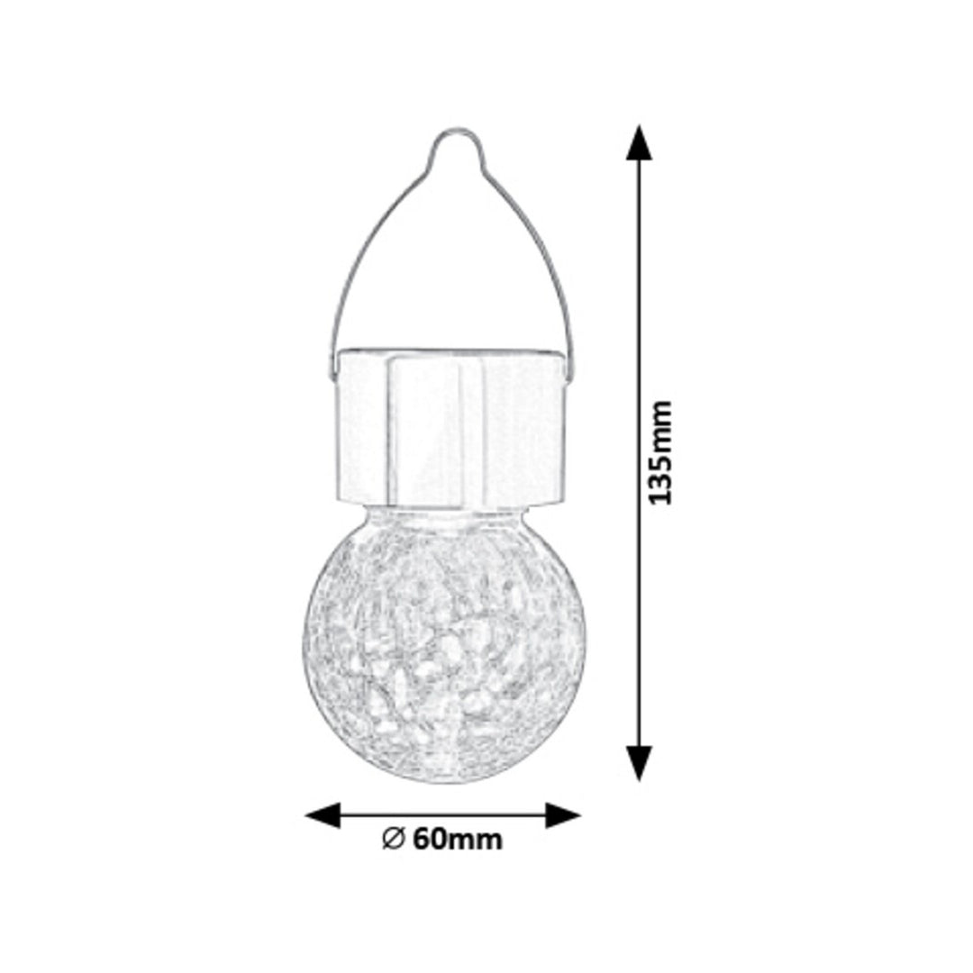 Lampe solaire Rabalux Yola, 1 lm, IP44, couleur chrome satiné, LED 0,06 W, 7850