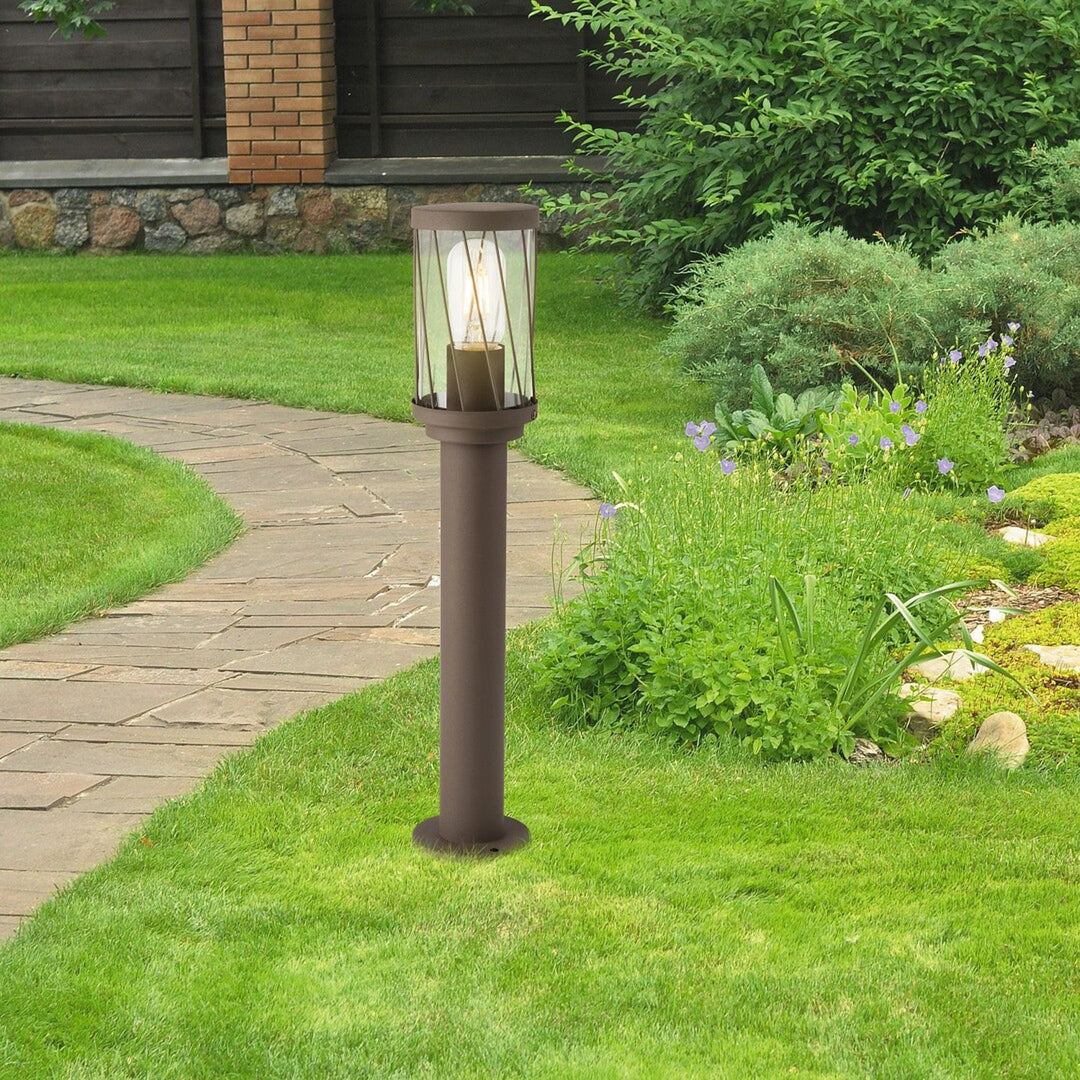 Lampe de jardin sur pied Rabalux Budapest, IP44, couleur marron, culot E27, 40 W max., 8889