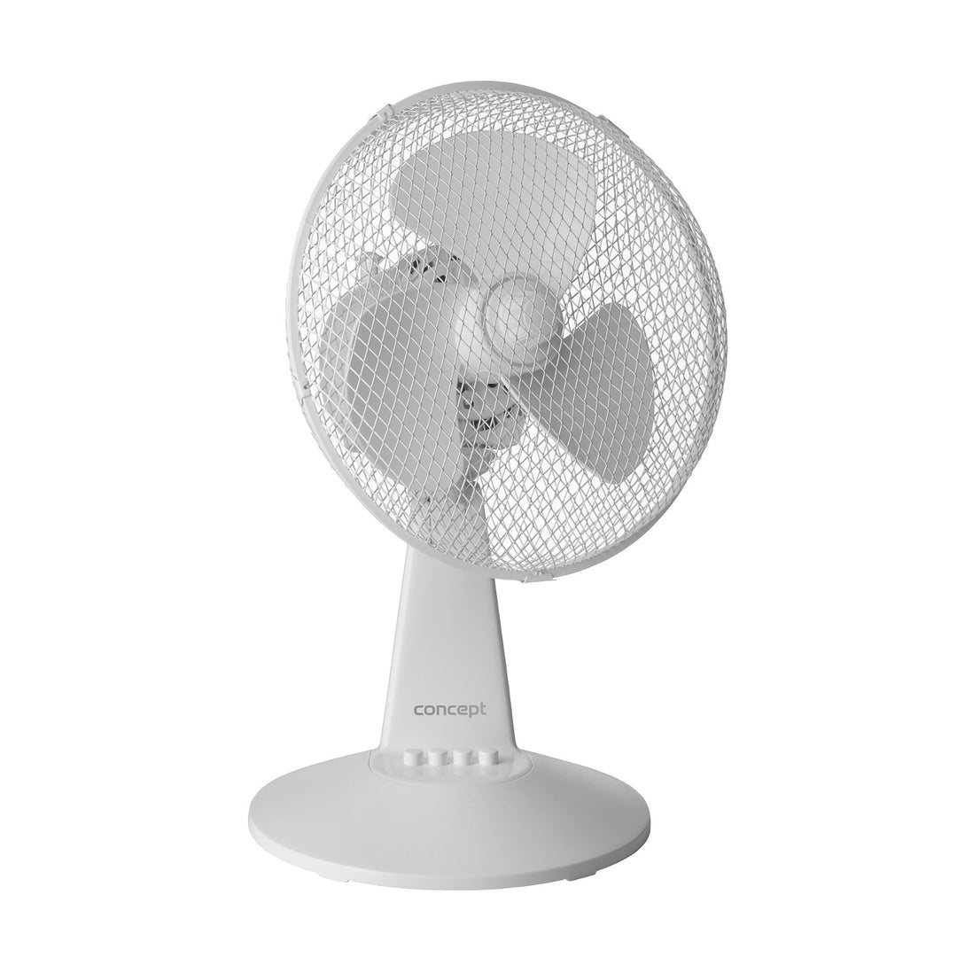 Ventilateur de bureau Concept, couleur blanche, 3 vitesses, oscillation, fonctionnement silencieux, inclinaison réglable, VS5040