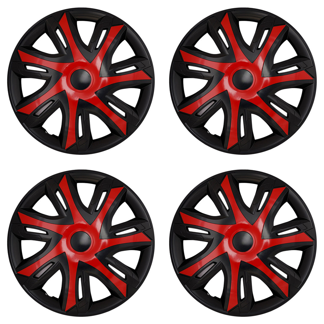 Enjoliveurs universels 15 pouces NRM N-Power rouge/noir, lot de 4
