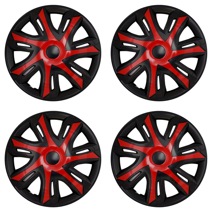 Enjoliveurs universels 15 pouces NRM N-Power rouge/noir, lot de 4