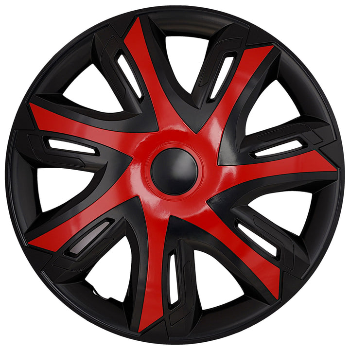 Enjoliveurs universels 15 pouces NRM N-Power rouge/noir, lot de 4