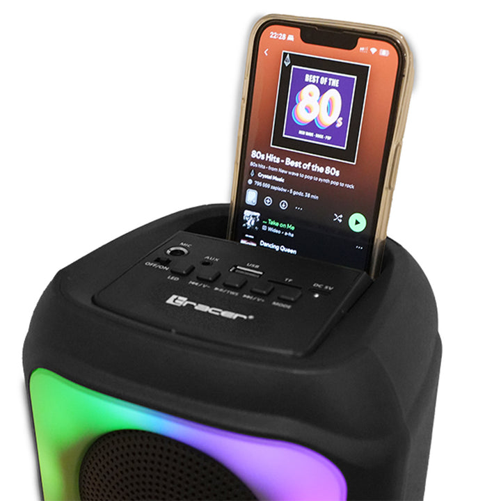 Enceinte sans fil Tracer, Bluetooth 5.0, puissance RMS de 20 W, mode karaoké, microphone, Powervox P2 TWS