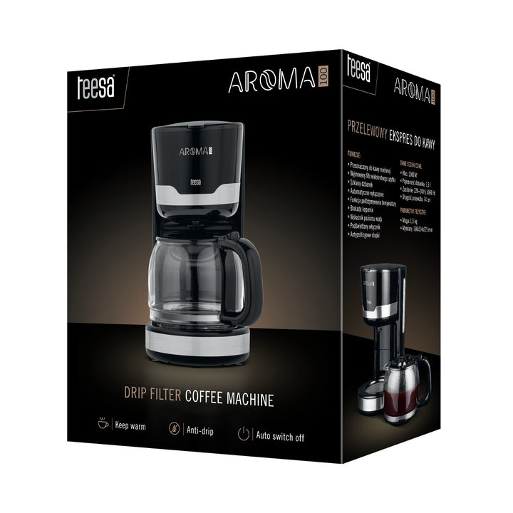 Cafetière à filtre Teesa AROMA 100 1,5 L, puissance 1 000 W