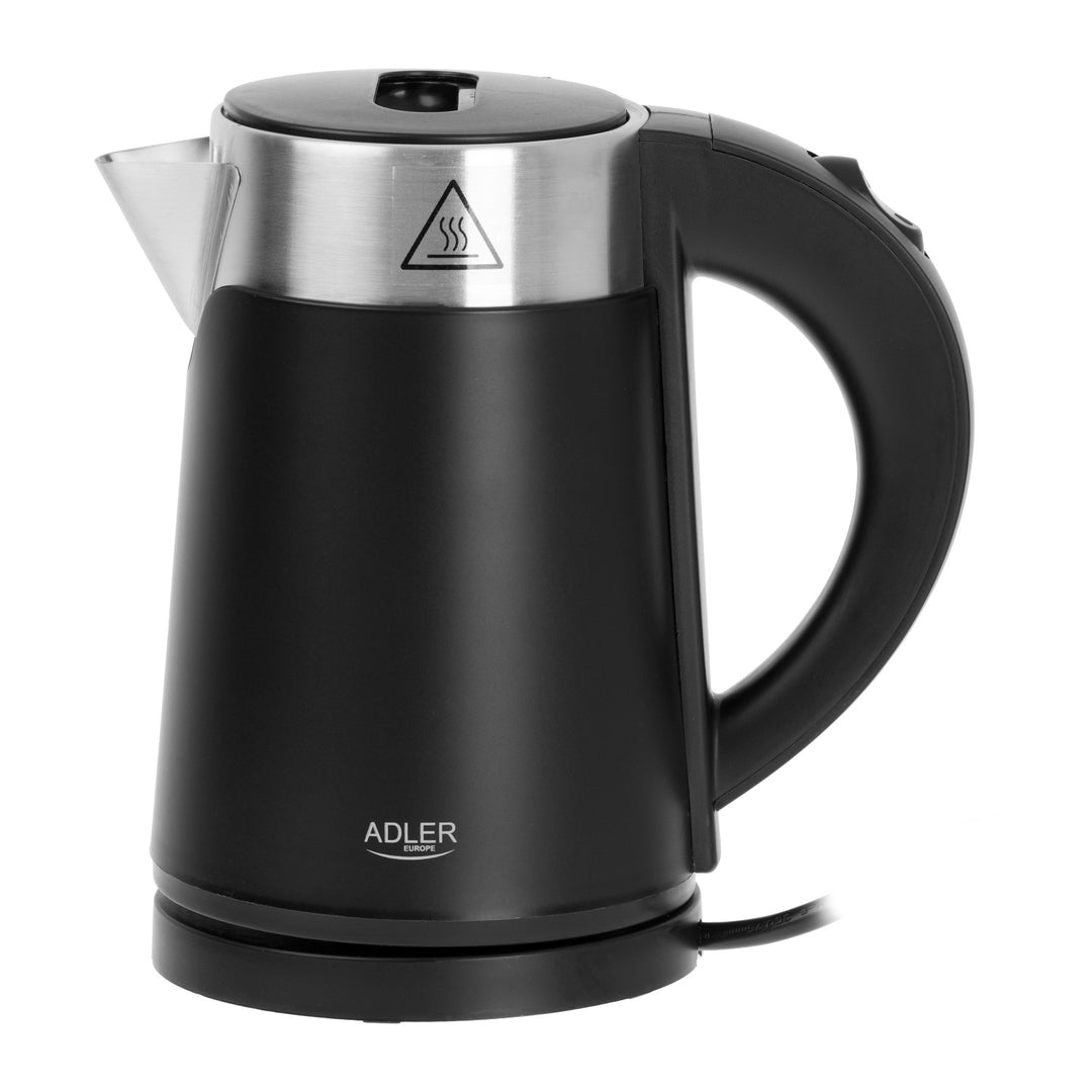 Bouilloire électrique Adler, en métal, 0,6 L, silencieuse, puissance 800 W, noire. AD 1372