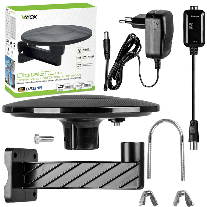 Antenne DVBT-2 pour la télévision hertzienne, omnidirectionnelle MUX8 4K, filtre 5G LTE Digital360 Vayox
