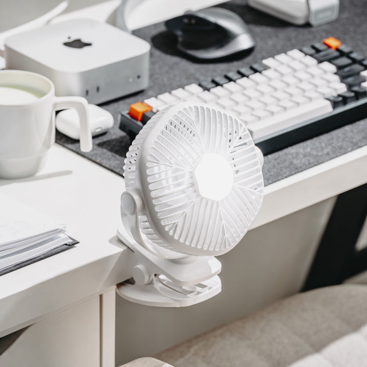 Ventilateur sans fil 5"/12,7 cm avec clip - USB / LED, AD 7335, Adler