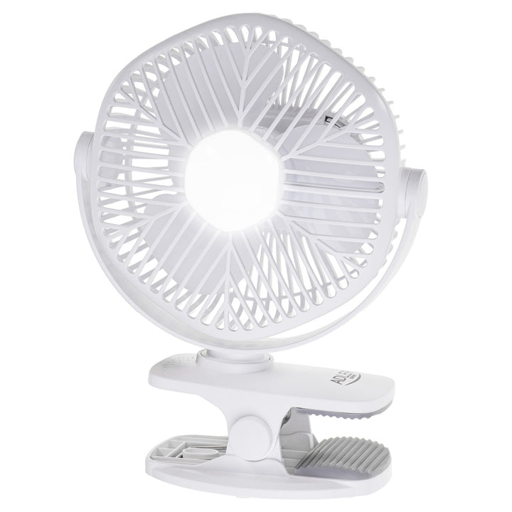 Ventilateur sans fil 5"/12,7 cm avec clip - USB / LED, AD 7335, Adler