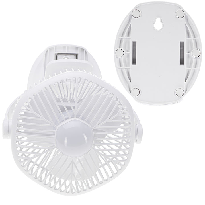 Ventilateur sans fil 5"/12,7 cm avec clip - USB / LED, AD 7335, Adler