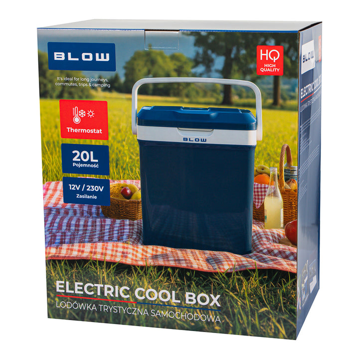 Glacière de voyage pour voiture Blow, capacité 20 L, refroidissement et chauffage, thermostat, poignée de transport, 44-315#