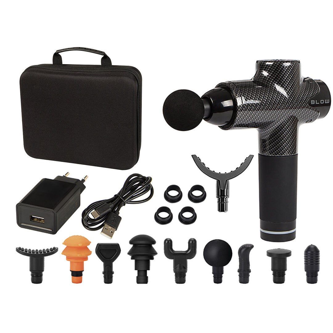 Appareil de massage Blow, 10 embouts, chargeur et mallette, puissance 200 W, 30 modes de vitesse, recharge rapide, 44-341