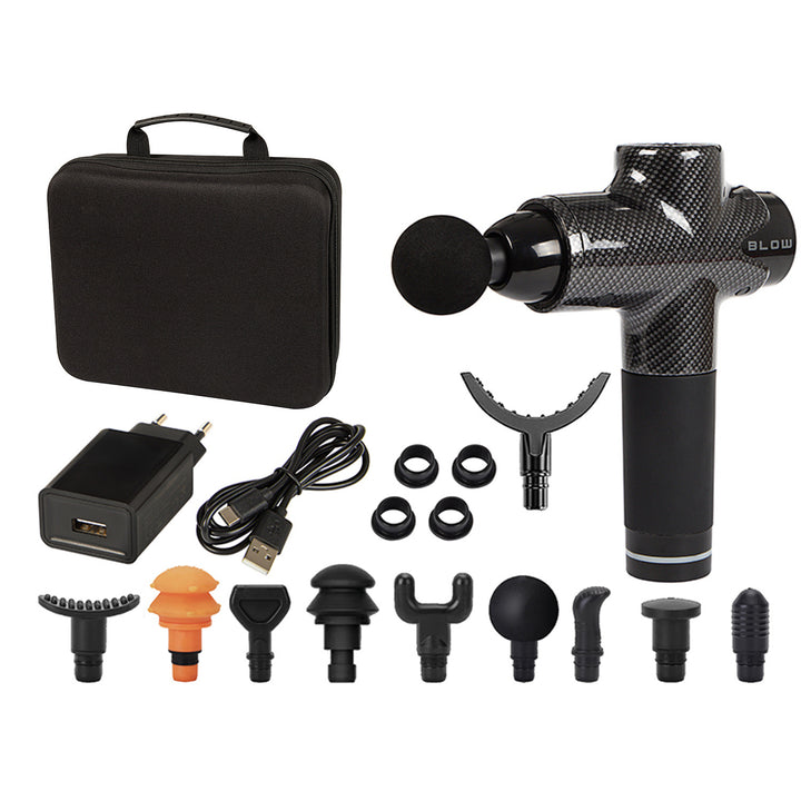 Appareil de massage Blow, 10 embouts, chargeur et mallette, puissance 200 W, 30 modes de vitesse, recharge rapide, 44-341
