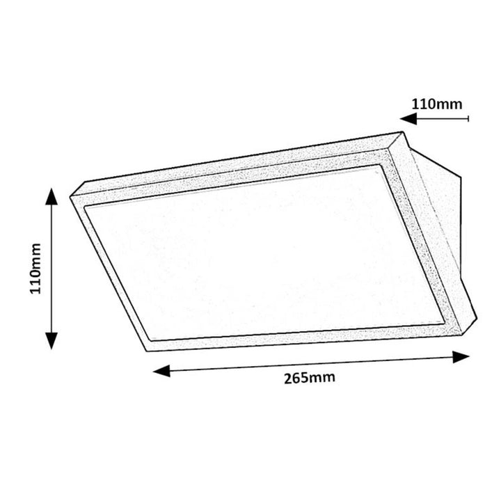 Lampe Rabalux Rapla2 LED 18 W, noire, IP65, classe énergétique F, réglage de la température de couleur : 2 700, 4 000, 6 500 K, 77150, lot de 2