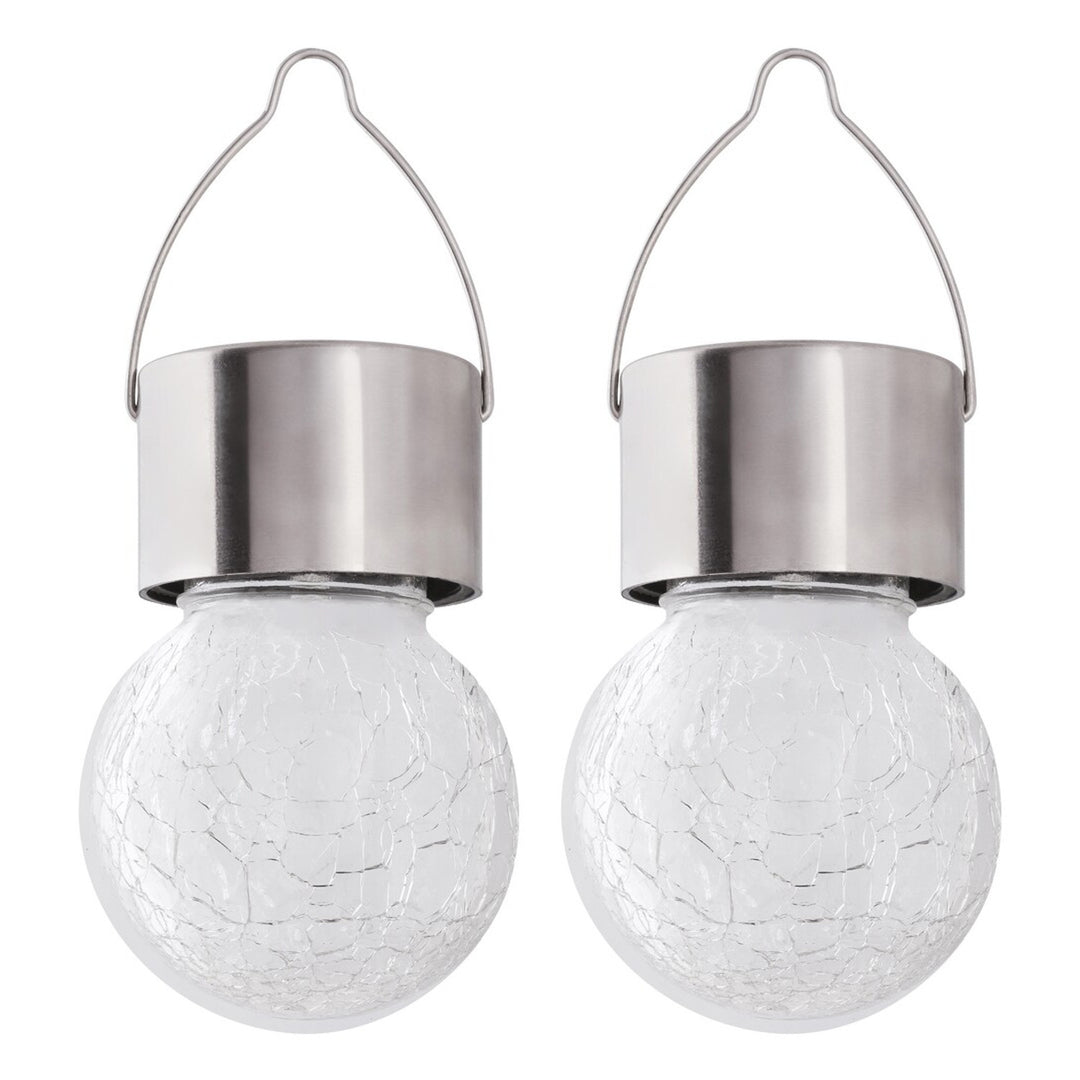Lampe solaire Rabalux Yola, 1 lm, IP44, couleur chrome satiné, LED 0,06 W, 7850, 2 pièces