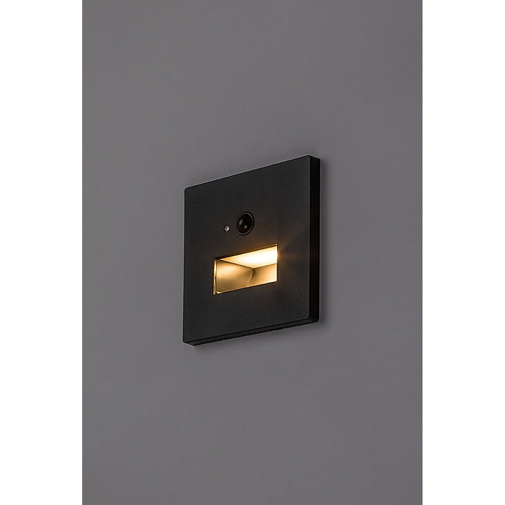 Lampe Lunca LED 1 W IP20 noire 3 000, 4 500, 6 500 K, détecteur de mouvement, détecteur de luminosité, 77197, lot de 4