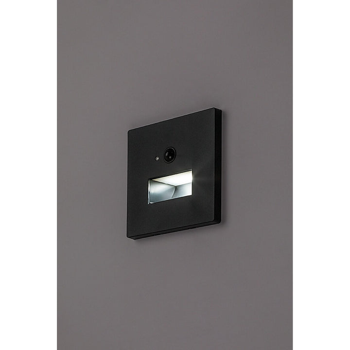 Lampe Lunca LED 1 W IP20 noire 3 000, 4 500, 6 500 K, détecteur de mouvement, détecteur de luminosité, 77197, lot de 4