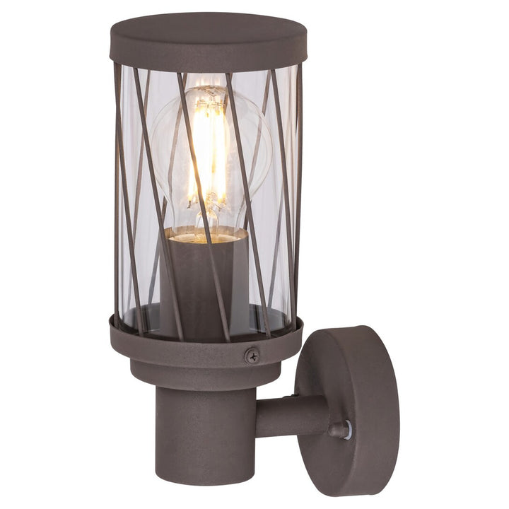 Applique murale d'extérieur Rabalux Budapest, IP44, couleur marron, culot E27, 40 W max., 8888, lot de 2