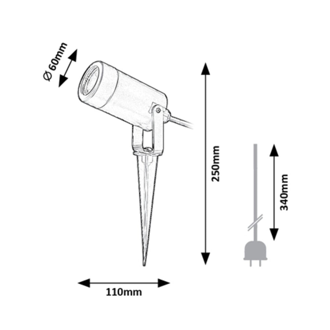 Lampe d'extérieur Rabalux Krobia, IP65, couleur noire, culot GU10, 4 W max., 7814, 2 pièces