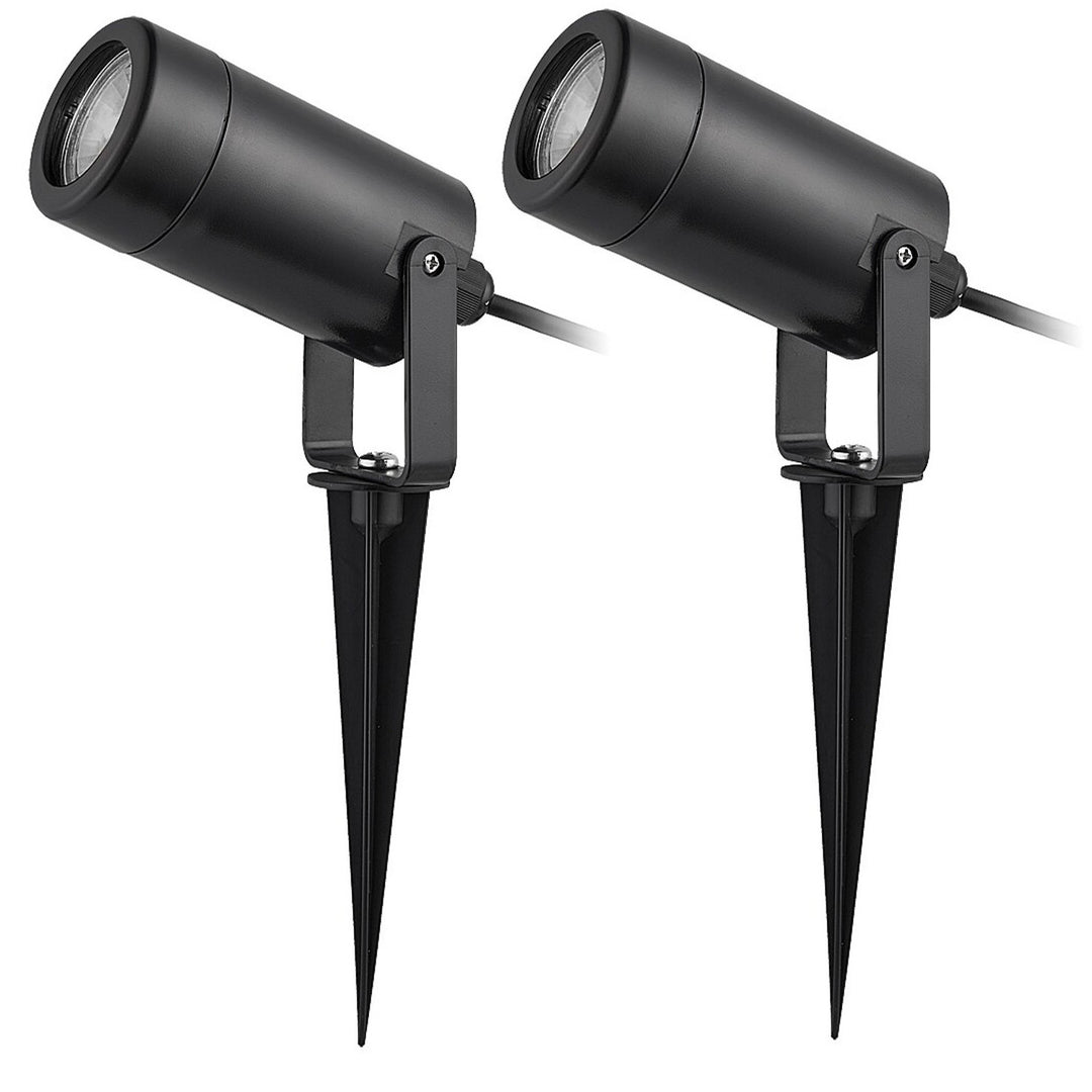 Lampe d'extérieur Rabalux Krobia, IP65, couleur noire, culot GU10, 4 W max., 7814, 2 pièces