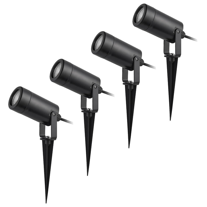 Lampe d'extérieur Rabalux Krobia, IP65, couleur noire, culot GU10, 4 W max., 7814, 4 pièces