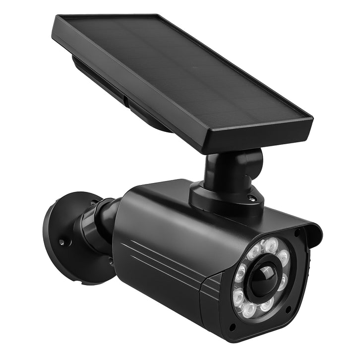 Fausse caméra solaire, LED clignotante, détecteur de mouvement, éclairage LED, autocollants inclus, SOL1800S/B, lot de 2