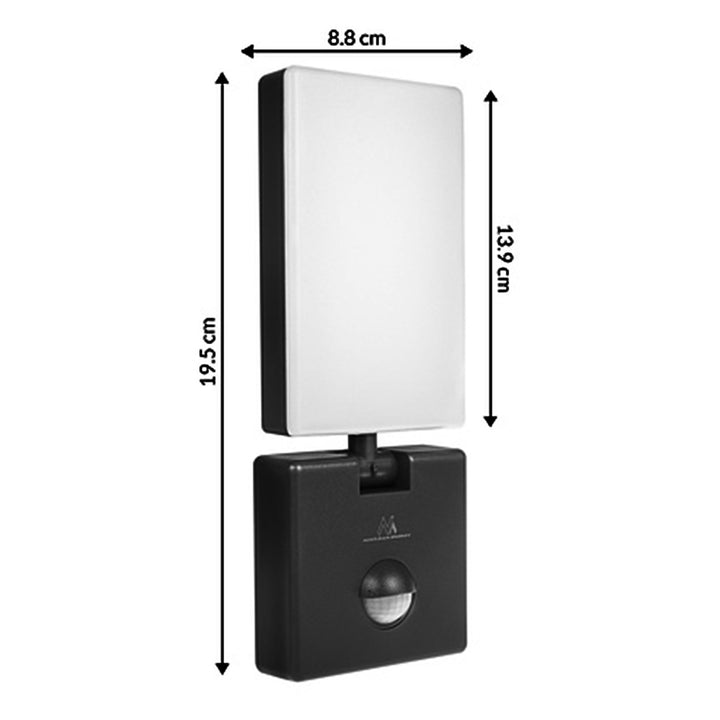 Lampe LED avec détecteur de mouvement Maclean, détecteur de mouvement PIR, couleur noire, 10 W, IP65, 800 lm, blanc neutre (4 000 K) MCE516 B, lot de 2