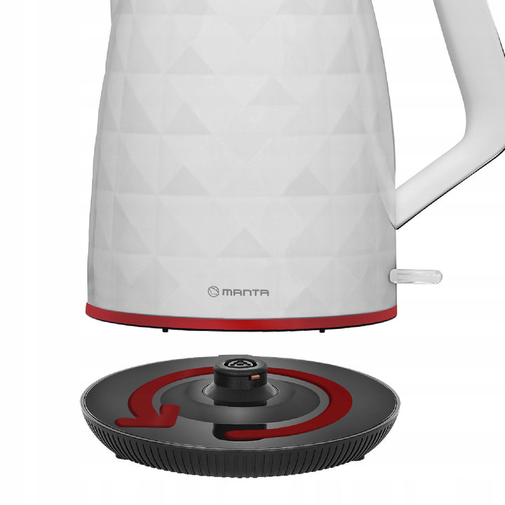 Bouilloire électrique sans fil Manta ORISA 1,7 L 2 200 W, blanche