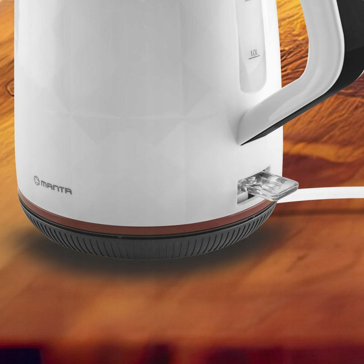 Bouilloire électrique sans fil Manta ORISA 1,7 L 2 200 W, blanche