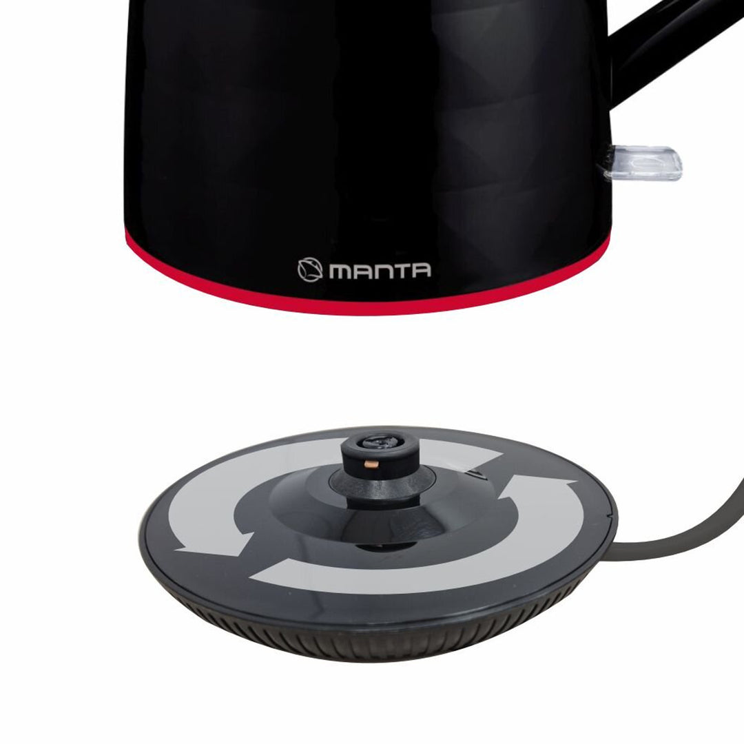 Bouilloire électrique sans fil Manta ORISA 1,7 L 2 200 W, noire