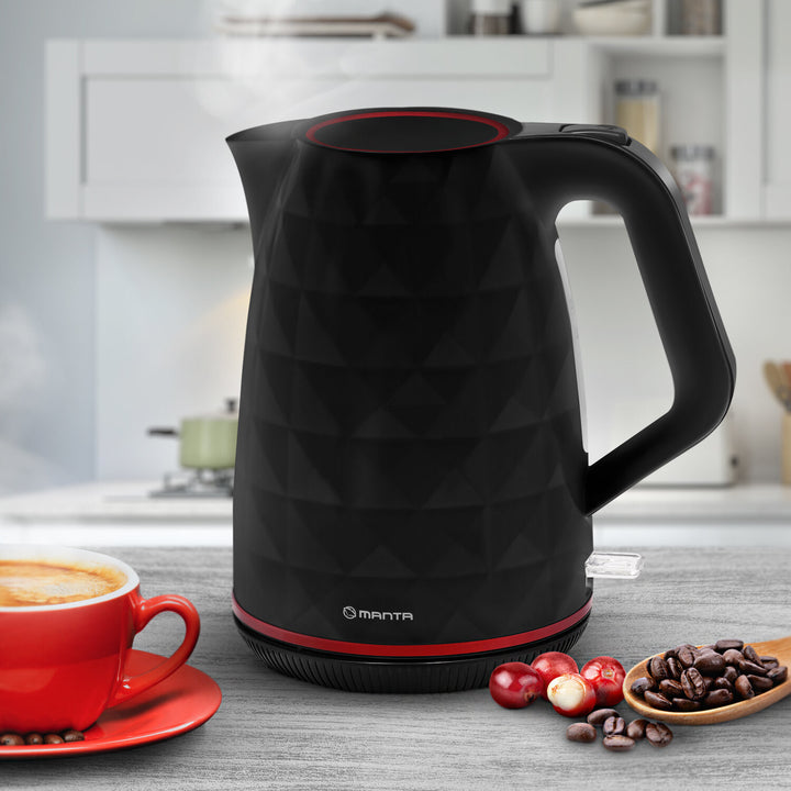 Bouilloire électrique sans fil Manta ORISA 1,7 L 2 200 W, noire