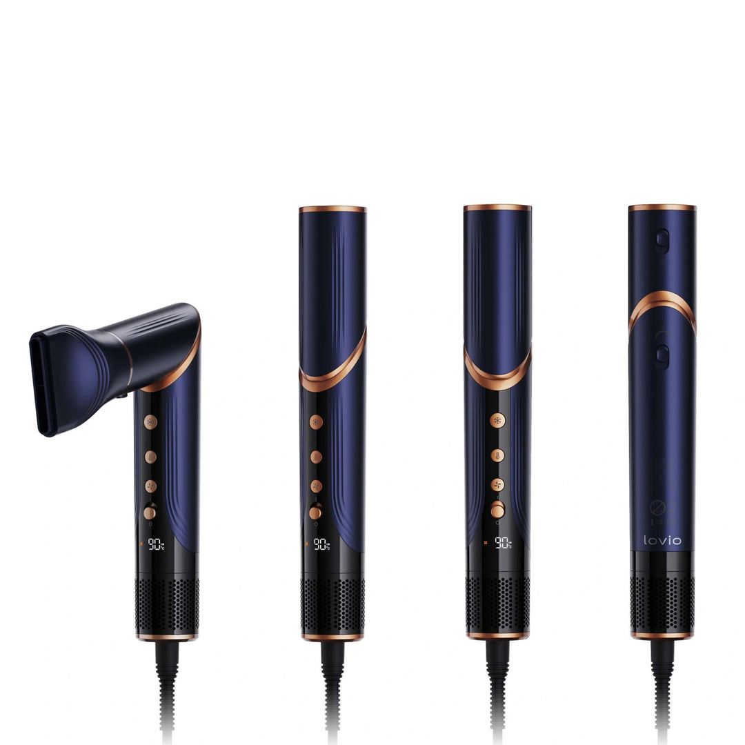 Sèche-cheveux et fer à boucler 8-en-1 avec ionisation LOVIO AirStyle LVHS001BL