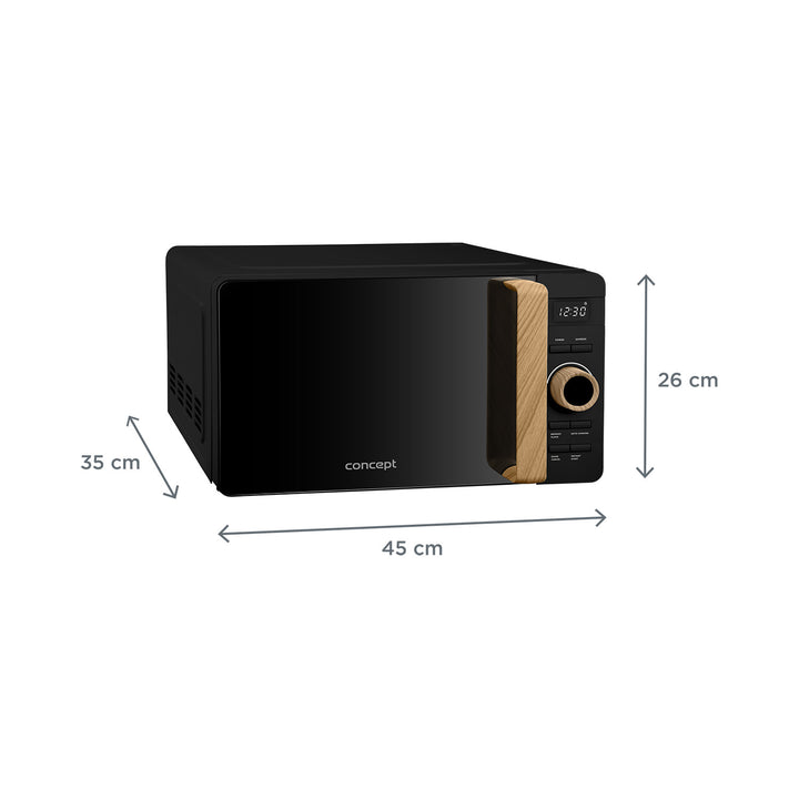 Four à micro-ondes Concept, 5 niveaux de puissance, fonction décongélation, capacité de 20 L, puissance de 800 W, couleur noire, MT3520bc