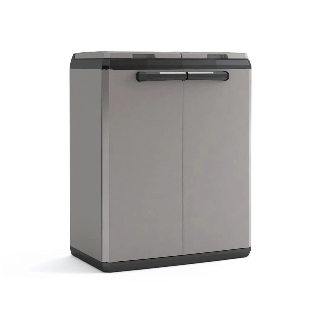 Armoire de tri sélectif Keter, capacité 2 × 110 L, couvercle à ouverture manuelle, utilisable à l'extérieur, 241065