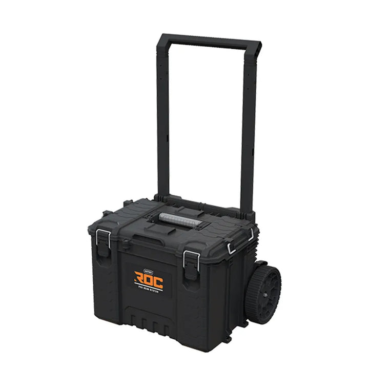 Lot de 3 coffres à outils Keter ROC Pro Gear 2.0, capacité totale de 110 L, indice de protection IP65, poignée télescopique amovible, possibilité de verrouillage par cadenas, 256982
