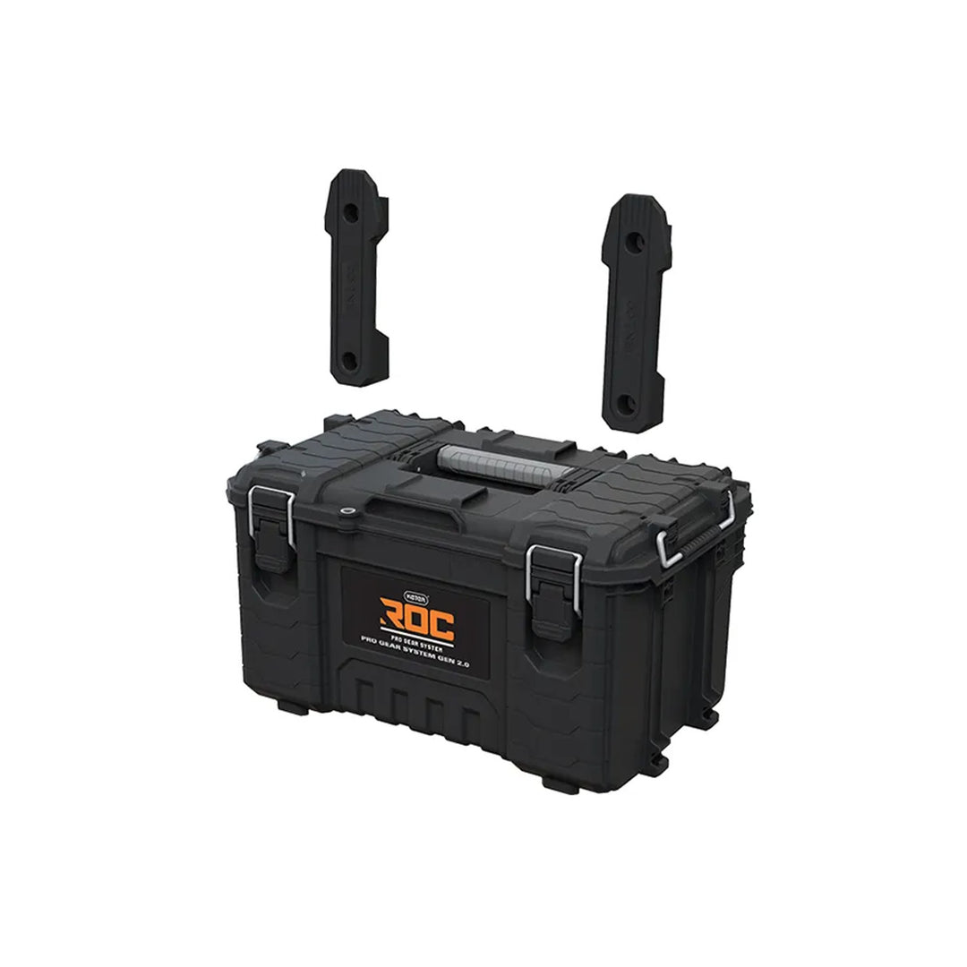 Lot de 3 coffres à outils Keter ROC Pro Gear 2.0, capacité totale de 110 L, indice de protection IP65, poignée télescopique amovible, possibilité de verrouillage par cadenas, 256982