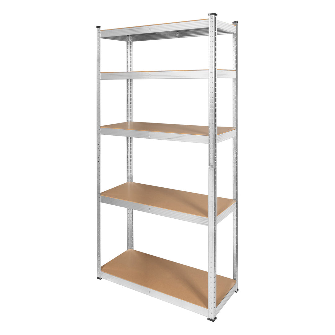 Rayonnage métallique de stockage, 5 tablettes, charge maximale de 750 kg, 180 x 90 x 40, couleur argentée, modèle Rebel