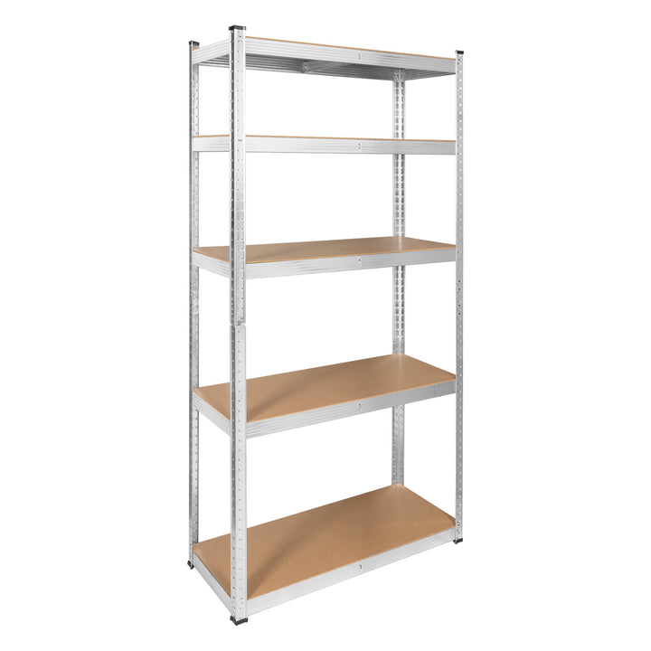 Rayonnage métallique de stockage, 5 tablettes, charge maximale de 750 kg, 180 x 90 x 40, couleur argentée, modèle Rebel