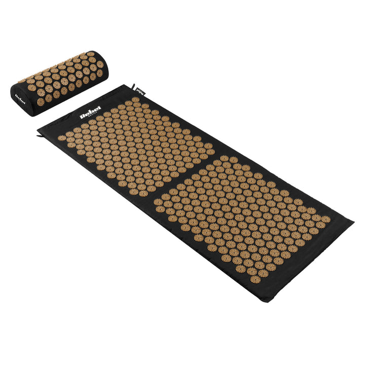 Tapis de bien-être à picots pour l'acupression avec coussin, 110 x 42 cm, XL, picots dorés, Rebel Active