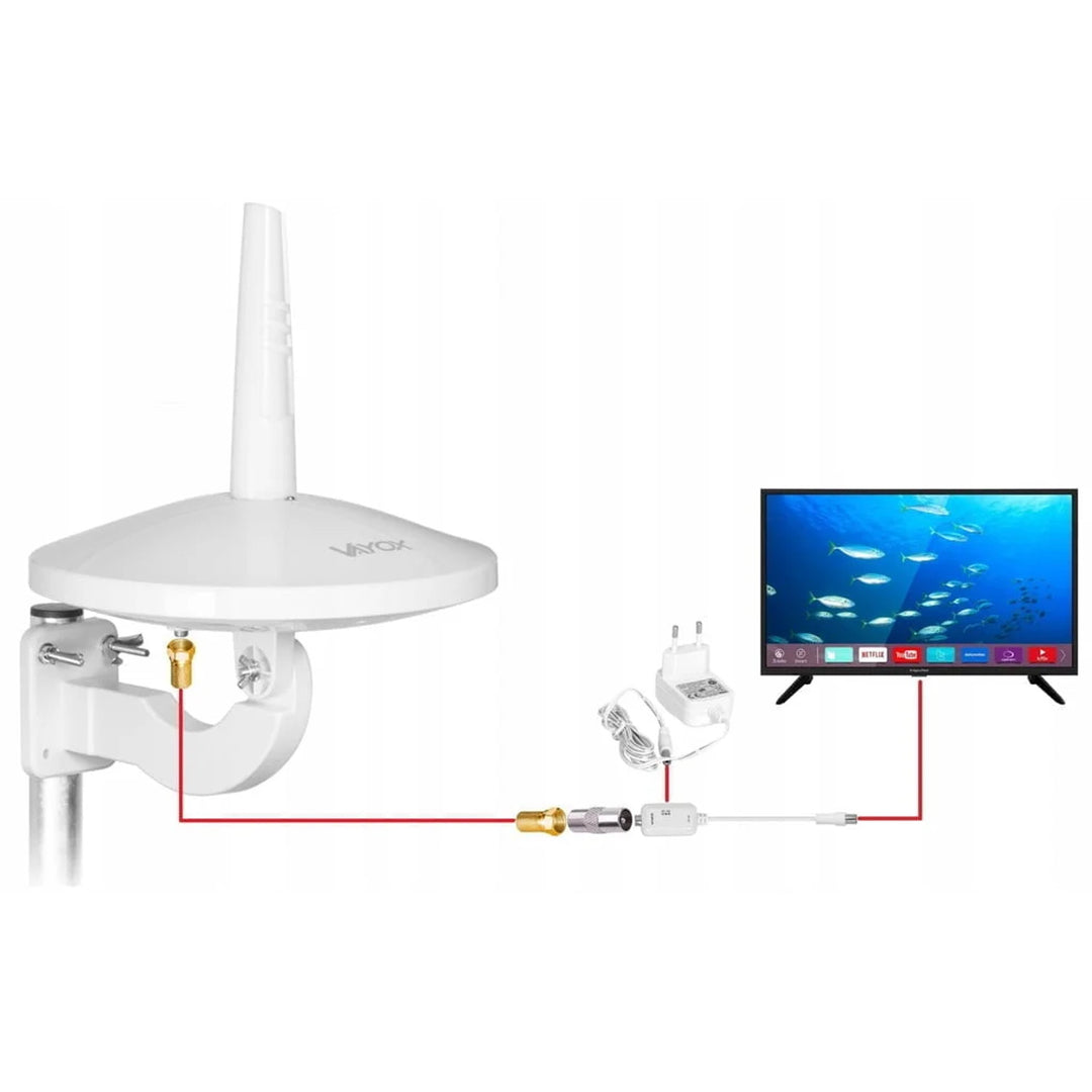Antenne omnidirectionnelle DVB-T/T2 Digital720 combo blanche VA0066 Vayox