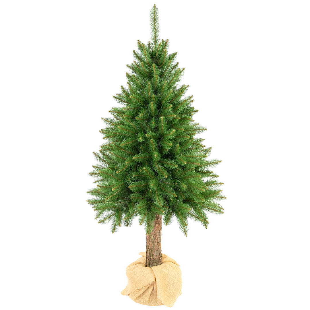Sapin de Noël en épicéa sur tronc, modèle Premium, 160 cm, feuillage dense et réaliste, Damich