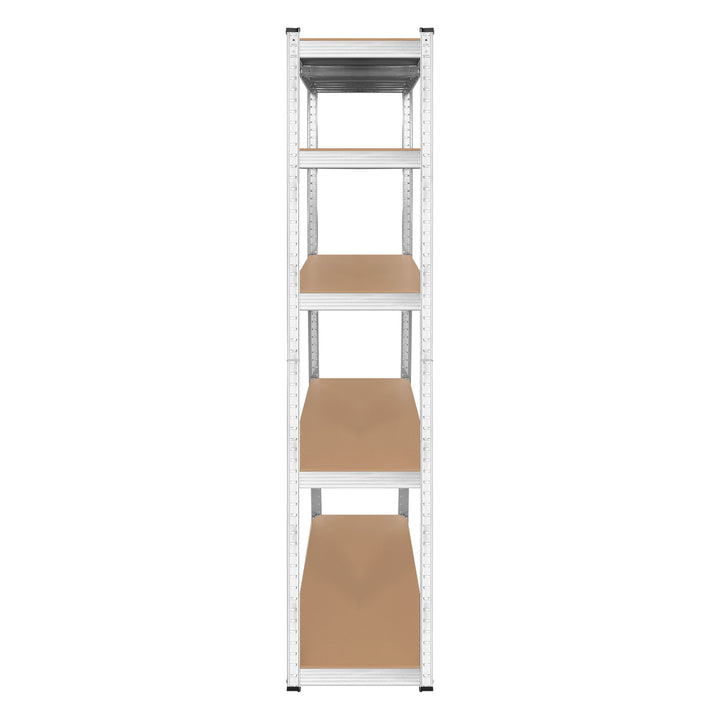 Rayonnage métallique de stockage, 5 tablettes, charge maximale de 750 kg, 180 x 90 x 40, couleur argent « Rebel », 2 pièces