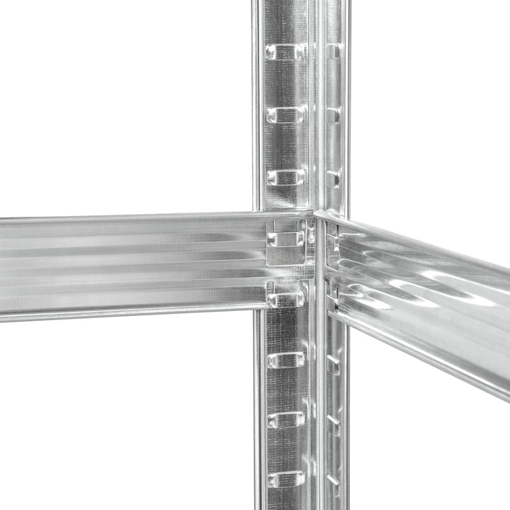 Rayonnage métallique de stockage, 5 tablettes, charge maximale de 750 kg, 180 x 90 x 40, couleur argent « Rebel », 2 pièces
