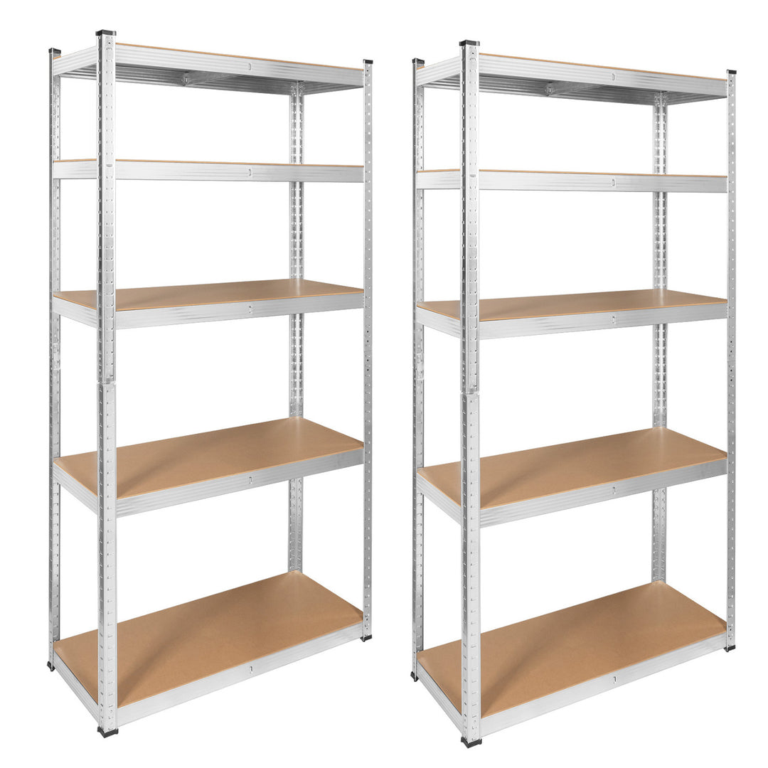 Rayonnage métallique de stockage, 5 tablettes, charge maximale de 750 kg, 180 x 90 x 40, couleur argent « Rebel », 2 pièces