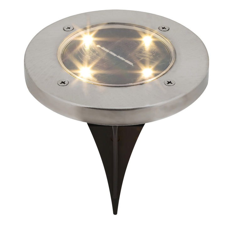 Lampe solaire de jardin Rabalux Dannet, IP44, couleur chrome satiné, 7975, 2 pièces